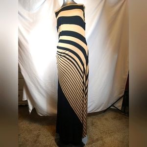 Soft Surroundings Tan and black dress Soft Maxi Size medium